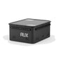 RUX 40L black hard sided gear box with closed lid in an angled ecommerce product view