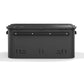 RUX 40L black overland storage bin long side profile view for vehicle and camping gear storage