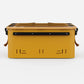 RUX 40L collapsible gear box in bronze color featuring camping lifestyle waterproof storage box