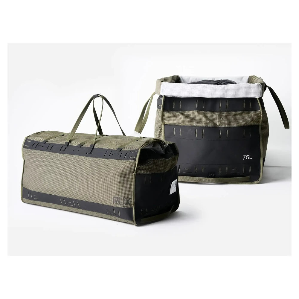 Rux 75L Duffle Box convertible shape shifting gear storage and travel bag with modular organization
