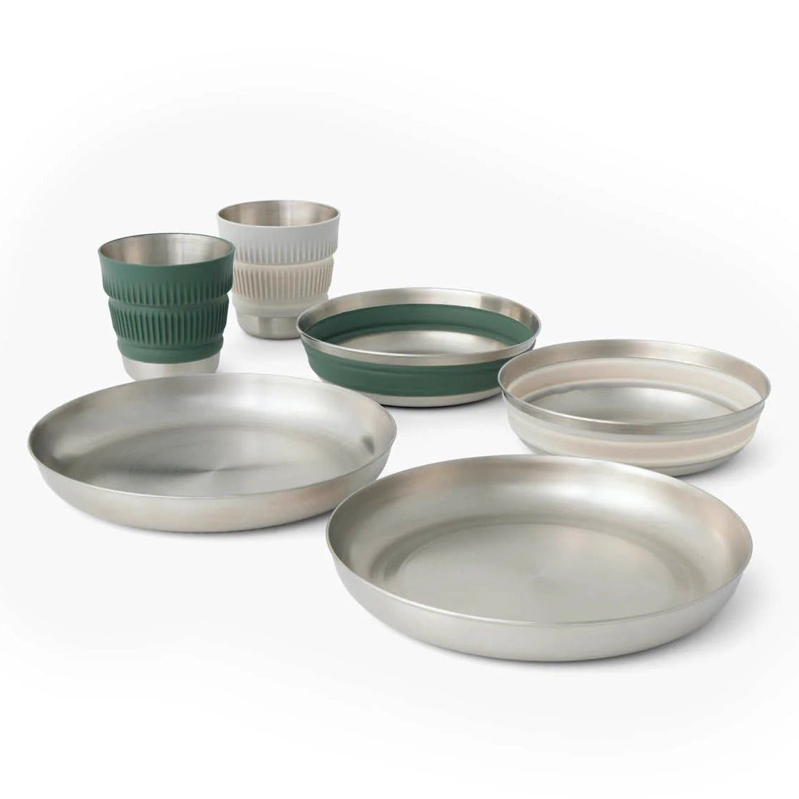 Sea to Summit Detour Stainless Steel Collapsible Dinnerware Set, 6 pieces