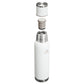 Stanley Adventure To-Go Bottle 1.4 QT in Frost, exploded view showing the cup lid, stopper and open bottle
