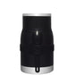 Stanley Adventure To-Go Food Jar with Spork 24 OZ in black, front view with spork and silicone band