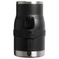 Stanley Adventure To-Go Food Jar with Spork 24 OZ in black, front view with the spork tucked into the silicone band