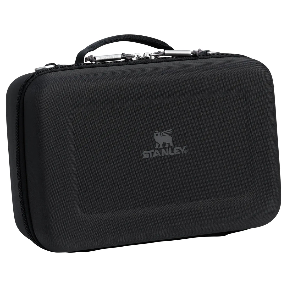 Stanley All Day Midi Lunch Box 6.3 QT in black, angled front view showing the Stanley logo