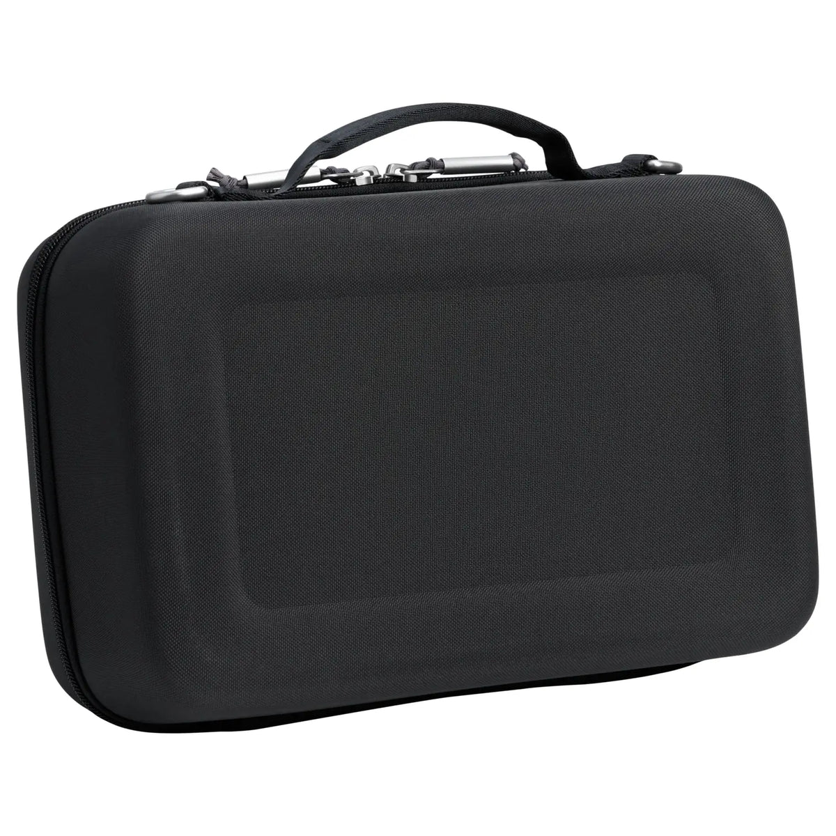 Stanley All Day Midi Lunch Box 6.3 QT in black, angled view of the back panel and carry handle