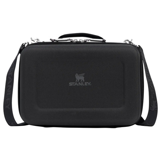 Stanley All Day Midi Lunch Box 6.3 QT in black, front view with shoulder strap
