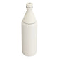 Stanley All Day Slim Bottle 34oz in Cream Gloss back view on white background showing smooth creamy white gloss cylindrical body, tapered cone neck, flat cap with Stanley bear icon on top, and stainless steel trim ring at the neck