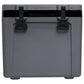 Stanley Cold For Days Wheeled Outdoor Cooler 50 QT in Black, front view with latches and Stanley logo