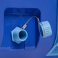 Stanley Cold For Days Wheeled Outdoor Cooler 50 QT in Cobalt, close-up of the drain plug with its tethered cap