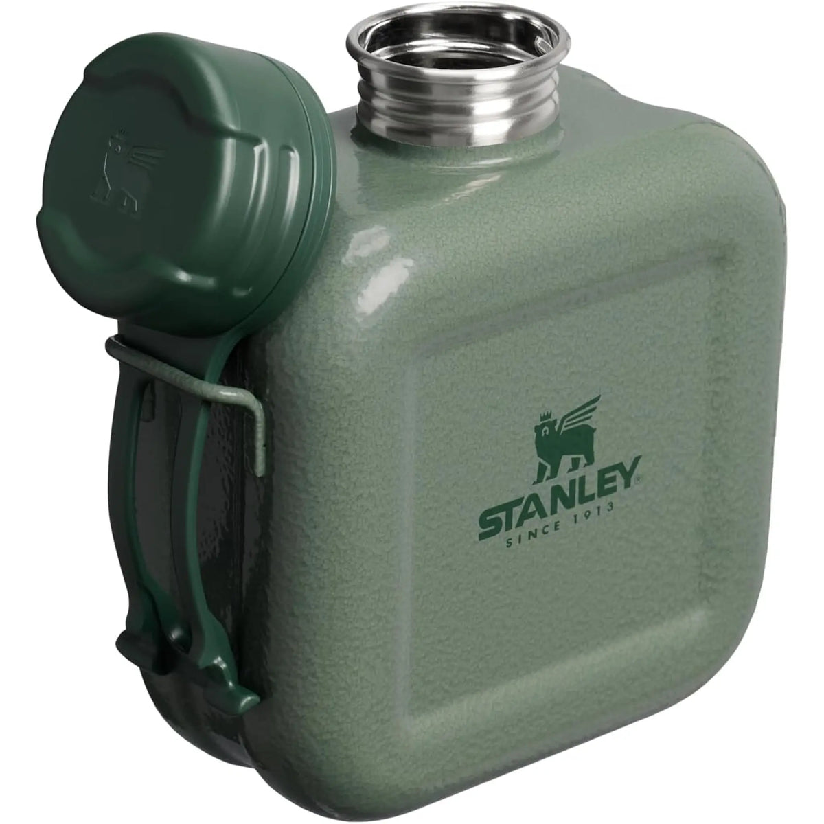 Stanley Next X Nature Canteen with cap open showing the stainless steel threaded neck