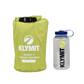 Klymit Static V Summit Double sleeping pad packed next to water bottle for size comparison