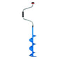 StrikeMaster Swede-Bore 8" Manual Ice Drill with blue auger and black hand crank