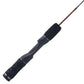 Ugly Stik GX2 ice spinning rod close-up of black foam handle with gray accent rings and graphite blank