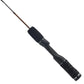 Ugly Stik GX2 ice spinning rod side view of foam handle with red and gold thread wrap on the blank