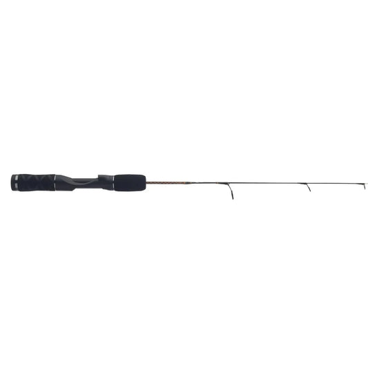 Ugly Stik GX2 26 inch light ice spinning rod, full length with black foam handle on the left