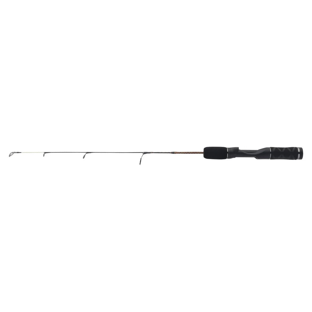 Ugly Stik GX2 26 inch light ice spinning rod, full length with black foam handle on the right