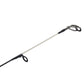 Ugly Stik GX2 ice spinning rod tip close-up with white tip section and black line guides