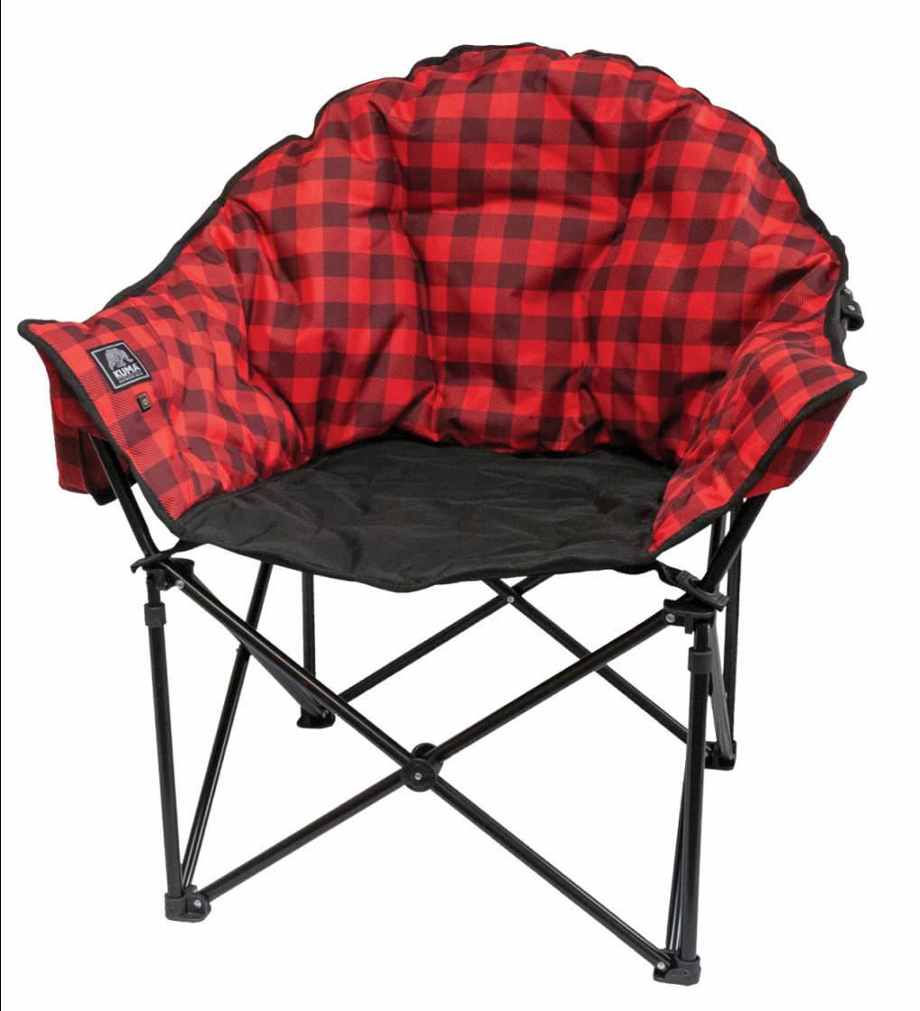 Kuma Lazy Bear Heated Chair w/ Power Bank-Red/Black Plaid