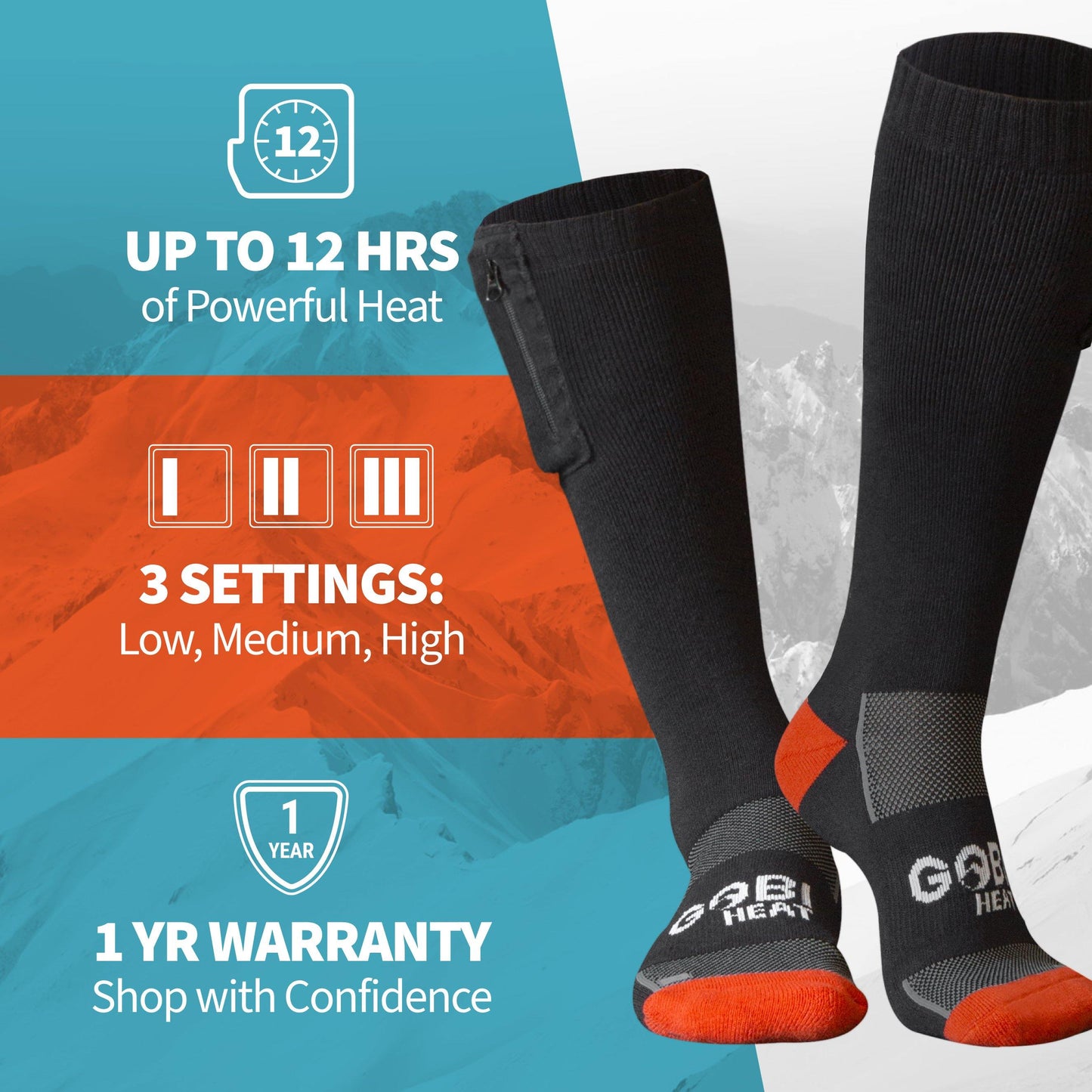 Gobi Unisex Tread Heated Sock