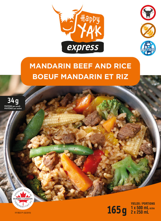 Happy Yak  Mandarin Beef and Rice (Gluten Free, Lactose Free)