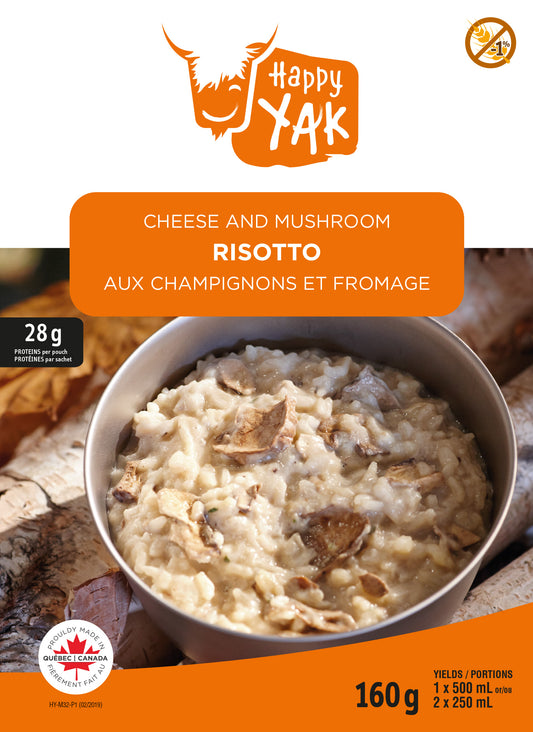 Happy Yak Cheese & Mushroom Risotto * (less than 1% Gluten)