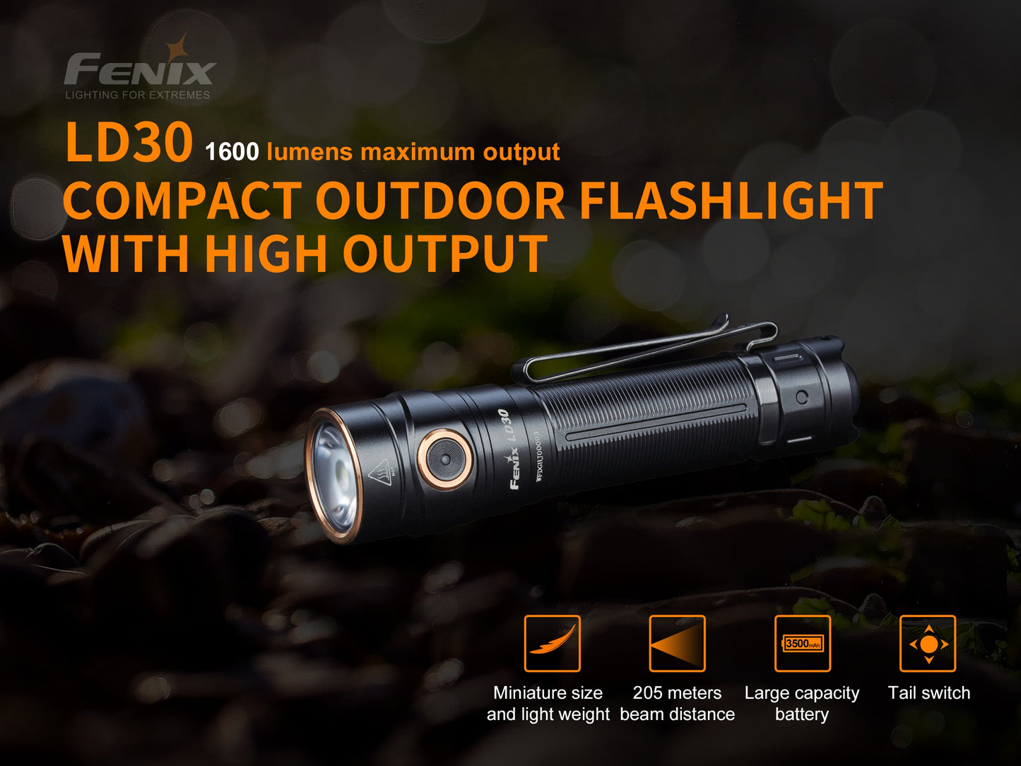 Fenix LD30 Flashlight With Battery