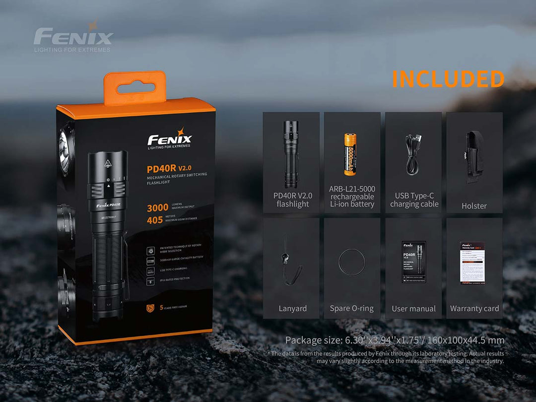 Fenix PD40R V2.0 LED Flashlight + FREE E01 V2.0 Flashlight